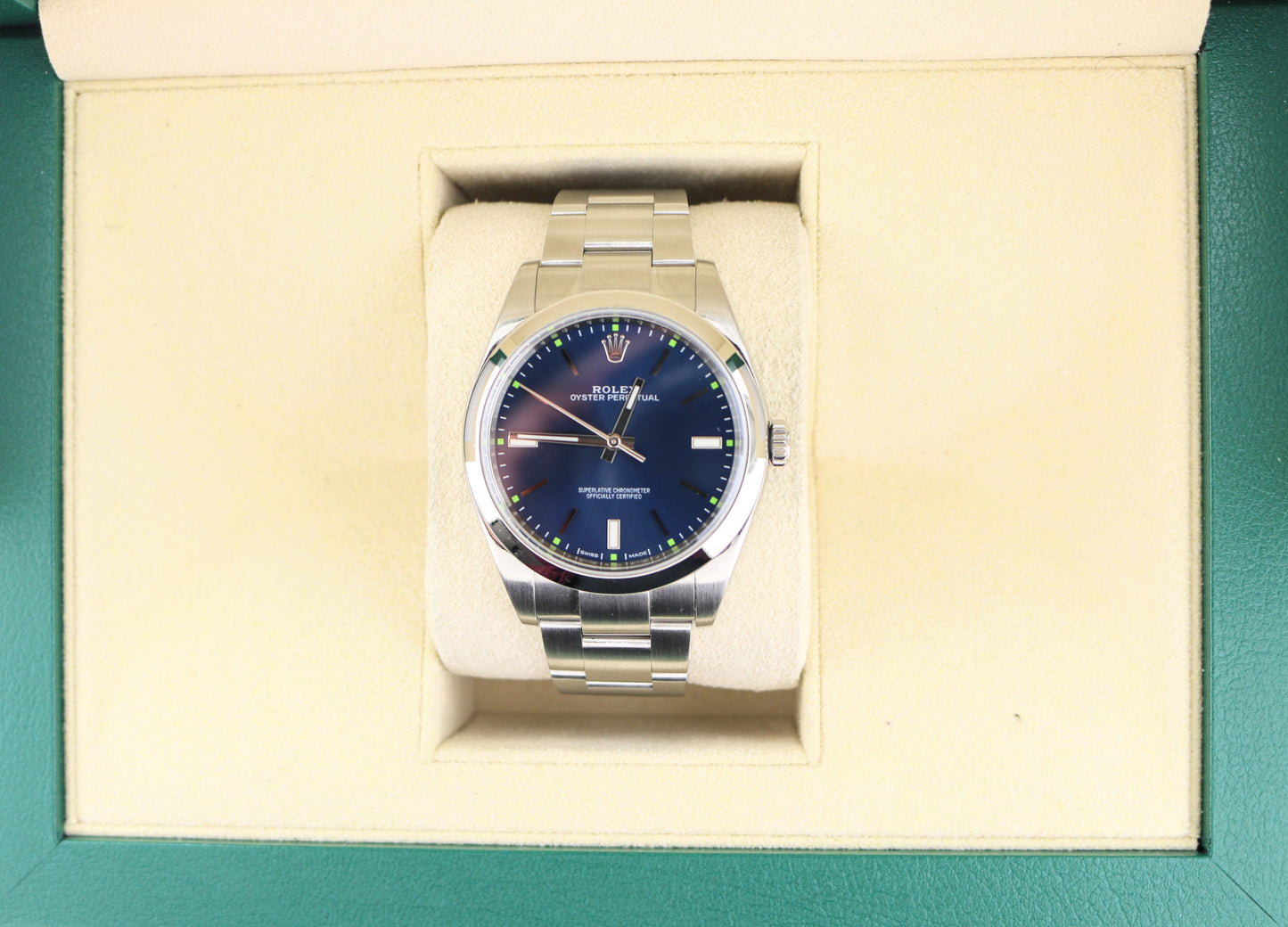 2016 Rolex Oyster Perpetual 114300 Blue Dial SS Oyster No Papers 39mm