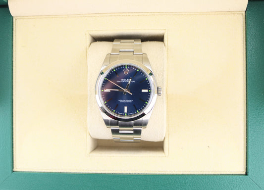 2016 Rolex Oyster Perpetual 114300 Blue Dial SS Oyster No Papers 39mm