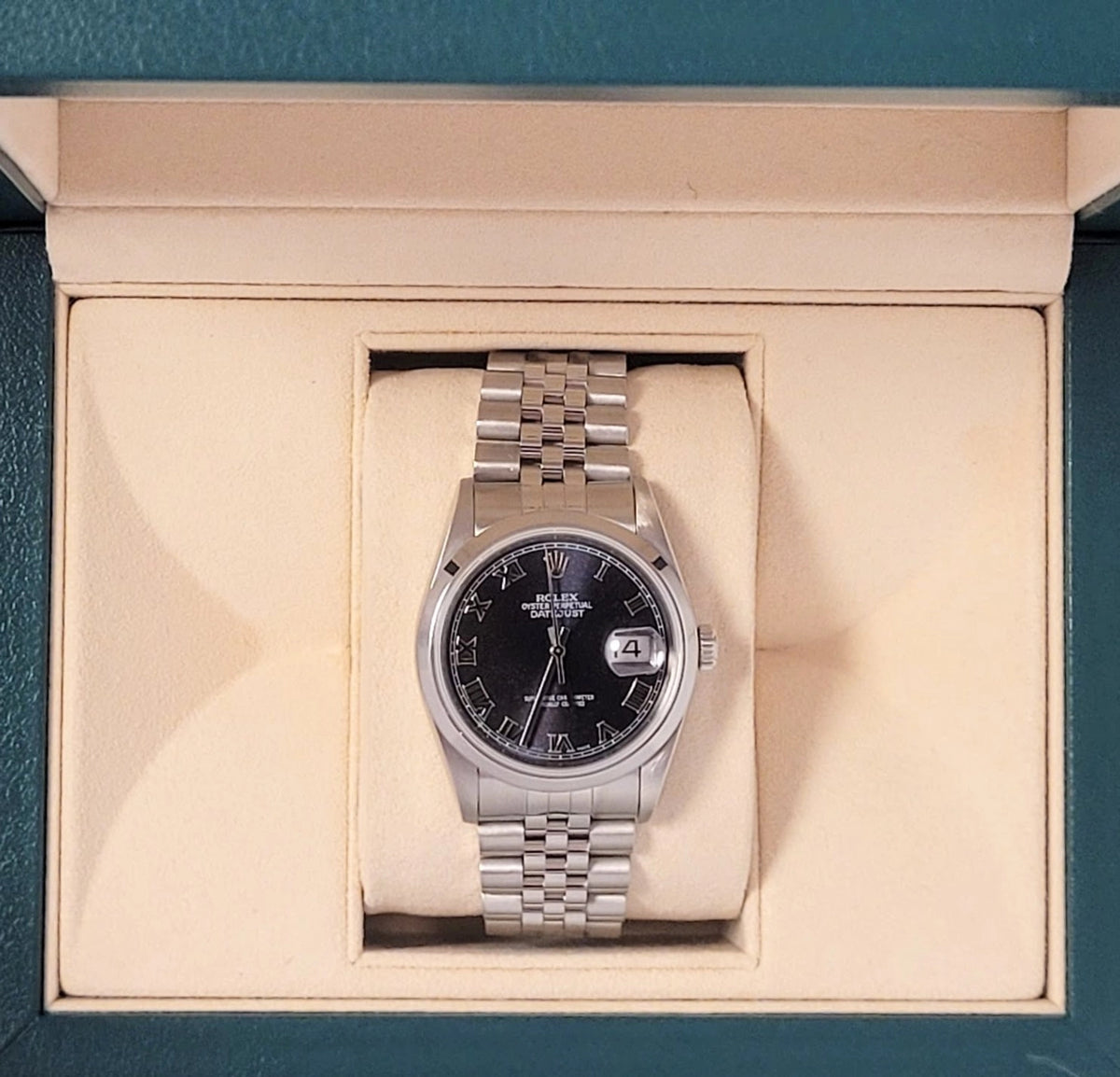 1989 Rolex Datejust 16234 Blue Purple Galaxy Patina Dial SS Jubilee 36mm