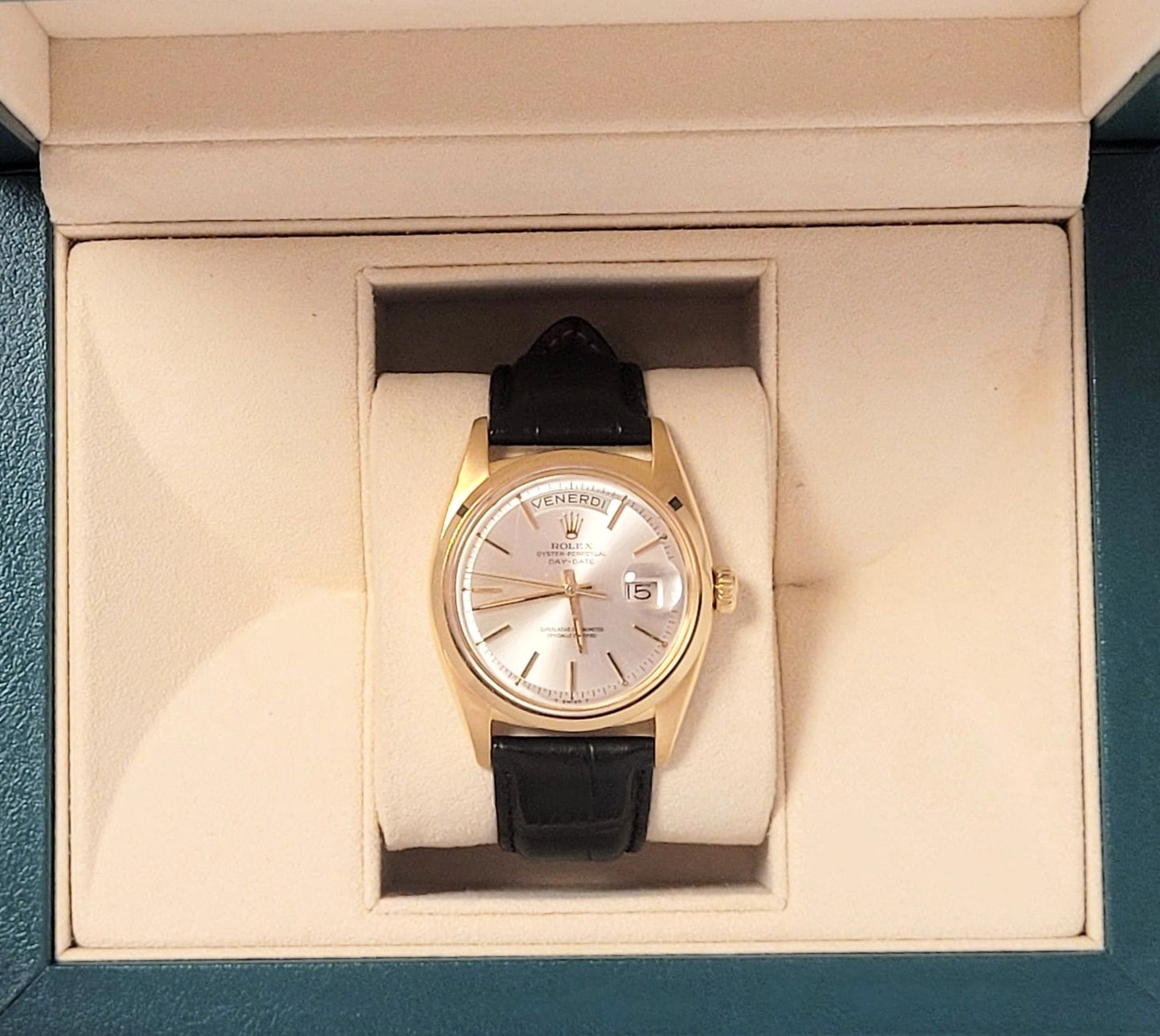 1957 Rolex Day-Date 6612 Silver Dial Italian Date Wheel 36mm