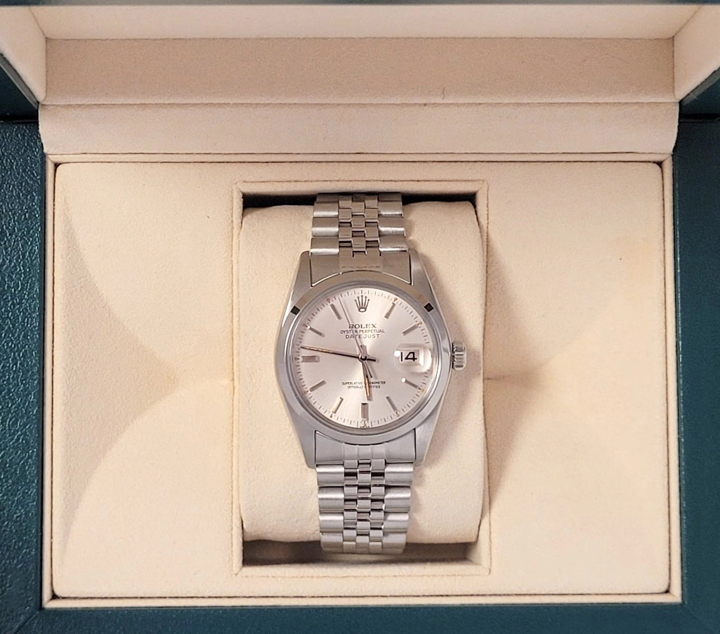 1979 Rolex Datejust 16014 Silver Stick Dial TT Jubilee No Papers 36mm