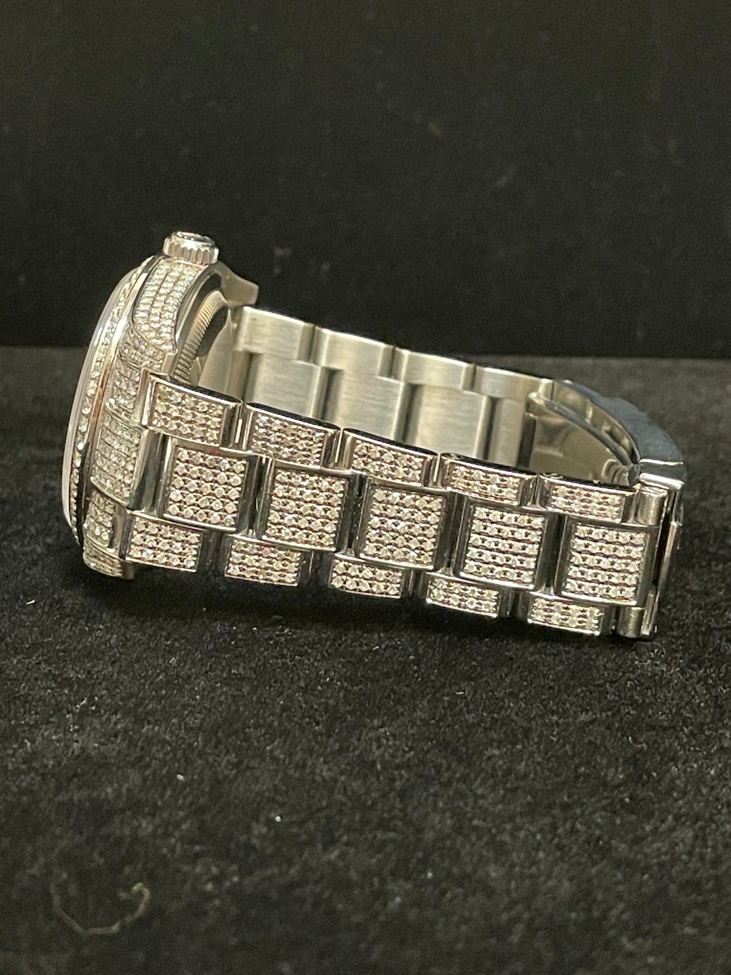 Rolex Datejust 116200 Iced Out Pave Baguette Diamond Dial SS Oyster Iced 36mm