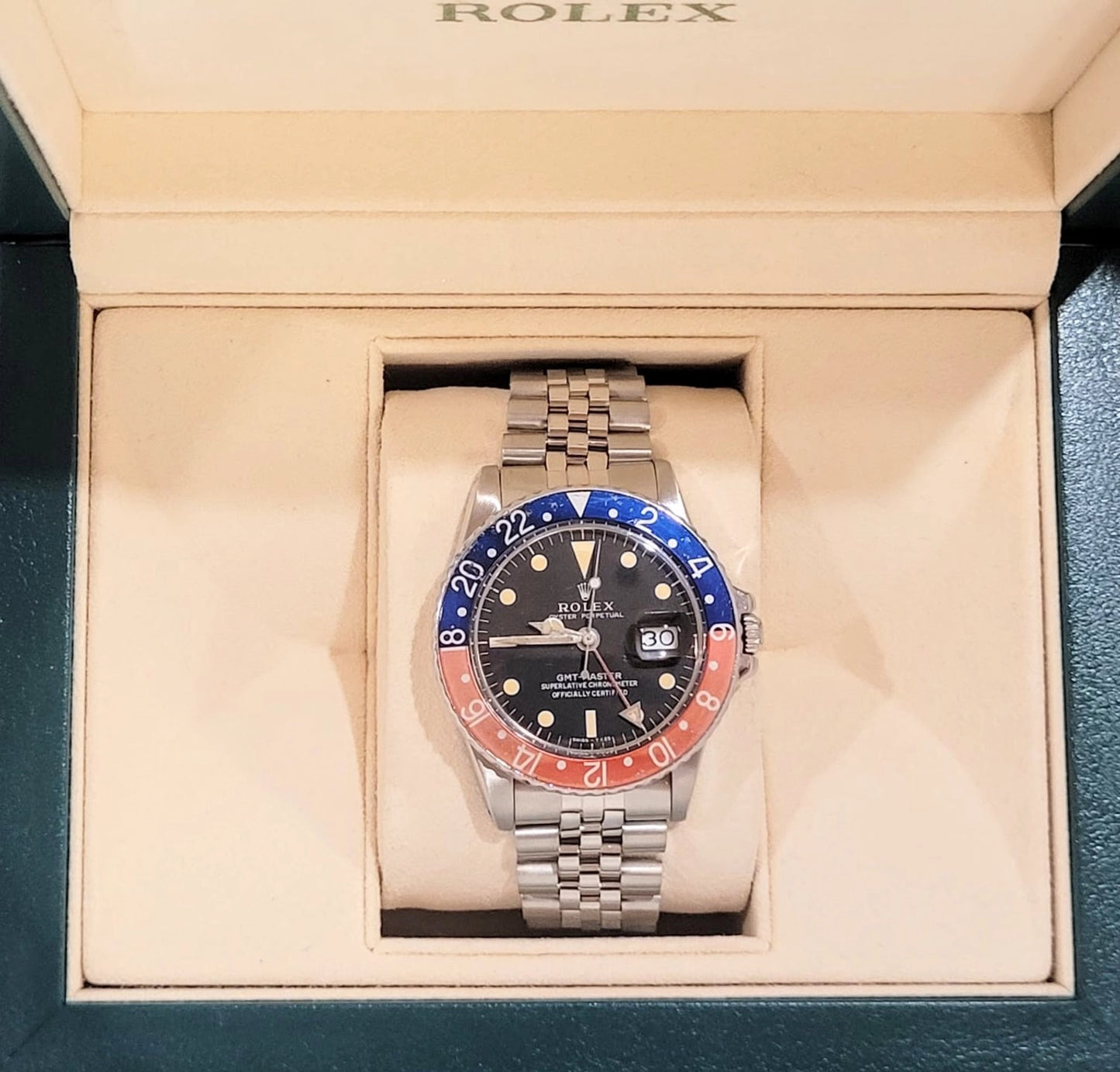 1966 Rolex Pepsi GMT-Master 1675 Black Matte Dial SS Jubilee No Papers 40mm