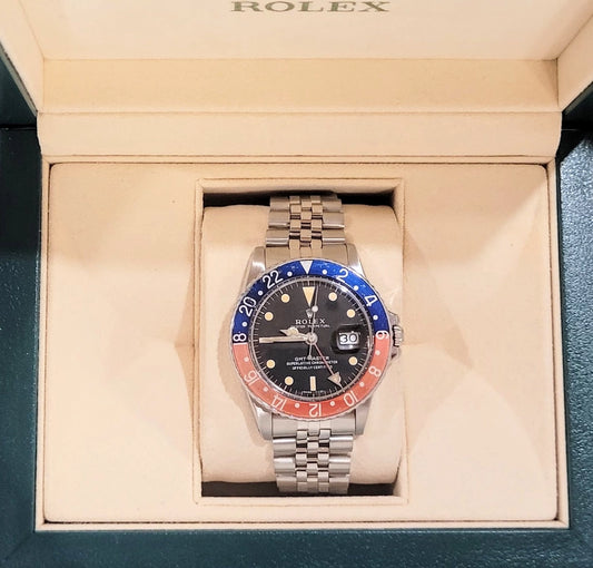 1966 Rolex Pepsi GMT-Master 1675 Black Matte Dial SS Jubilee No Papers 40mm