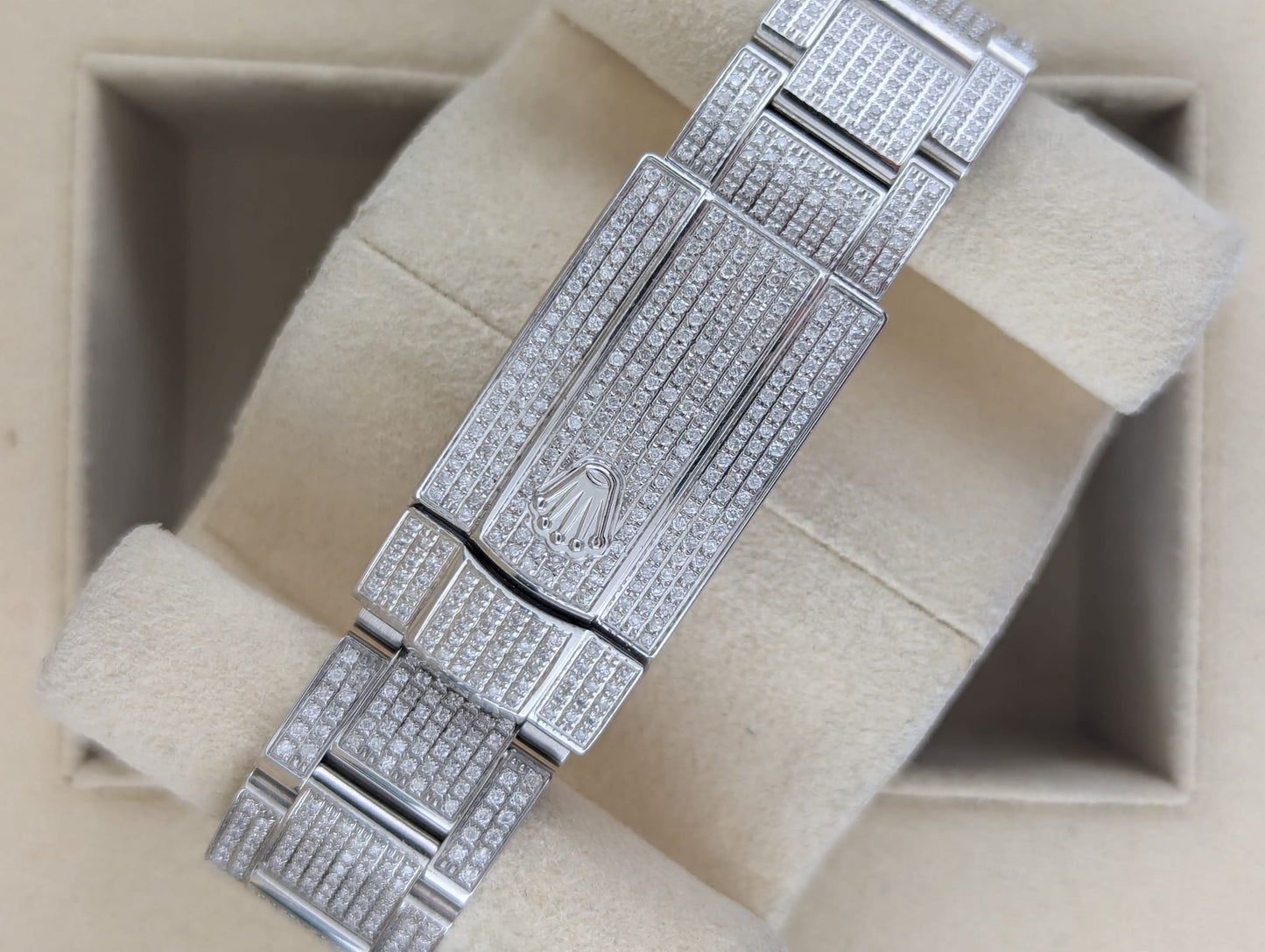 2022 Rolex Datejust 126300 Diamond Black Roman Dial SS Oyster Iced W Papers 41mm