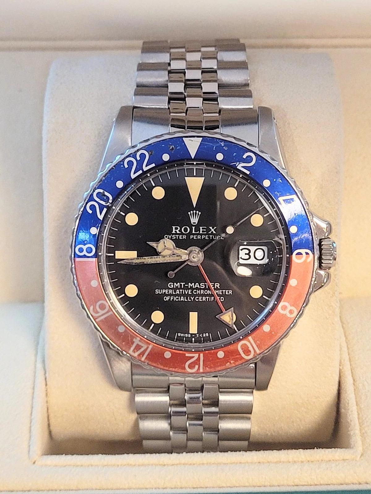 1966 Rolex Pepsi GMT-Master 1675 Black Matte Dial SS Jubilee No Papers 40mm