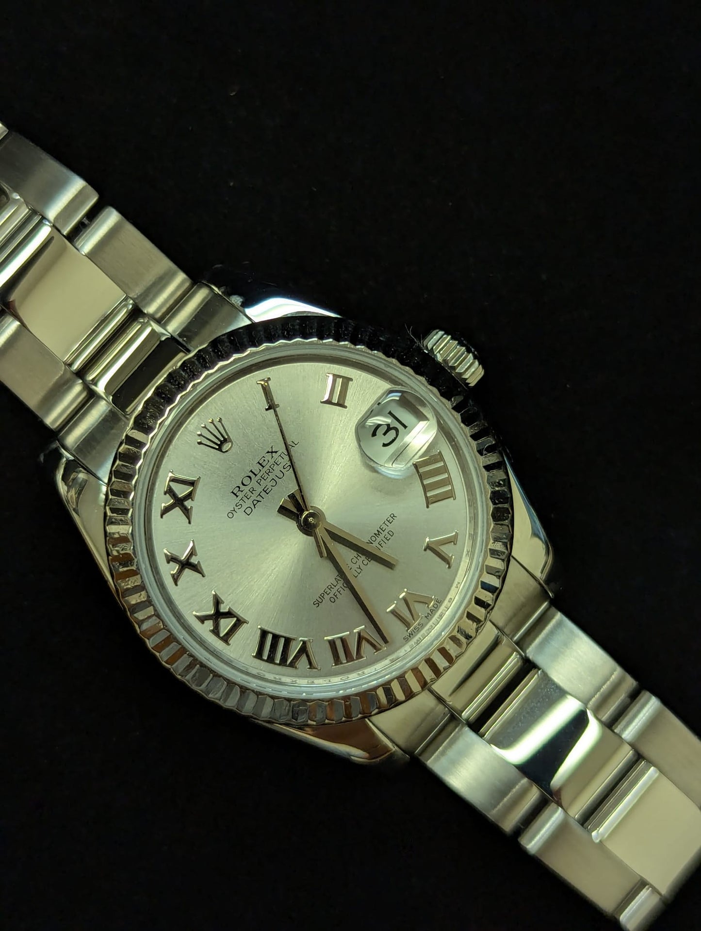 2008 Rolex Datejust Midsize 178274 Silver Roman Dial SS Oyster No Papers 31mm