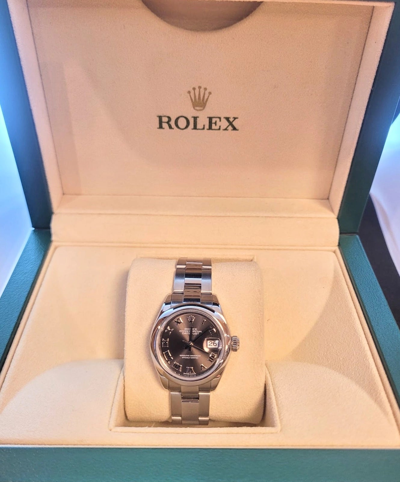 2018 Rolex Ladies Datejust 279160 Rhodium Roman Dial SS Oyster No Papers 28mm