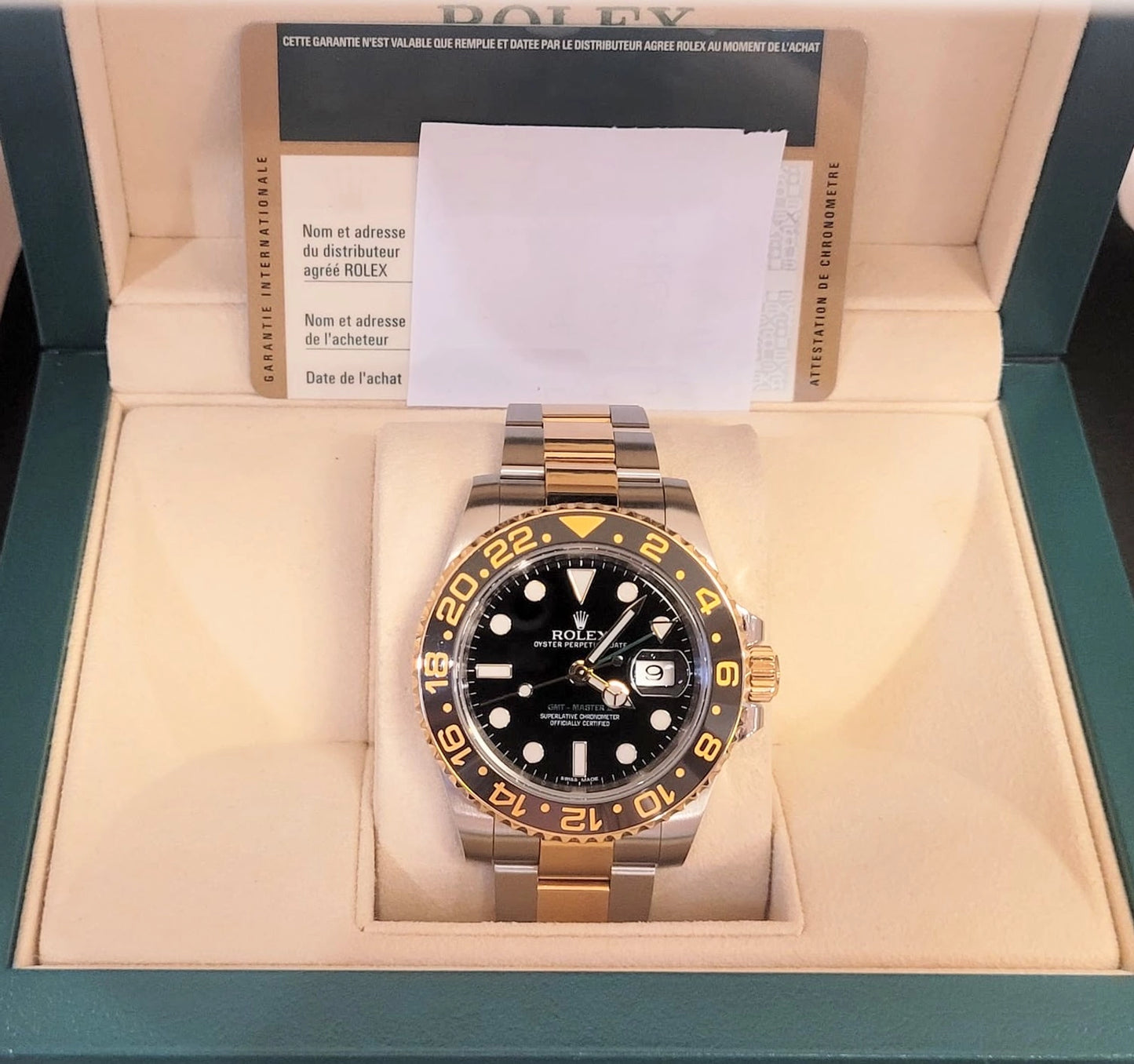 2012 Rolex GMT-Master II 116713 Black Dial TT 18kt Oyster With Papers 40mm