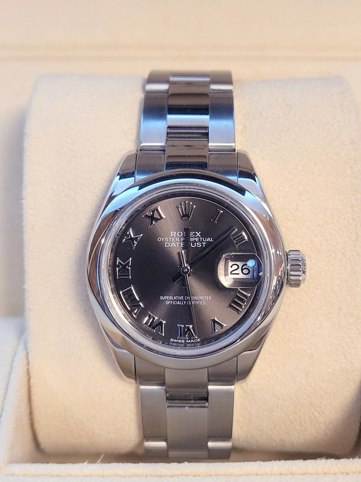 2018 Rolex Ladies Datejust 279160 Rhodium Roman Dial SS Oyster No Papers 28mm