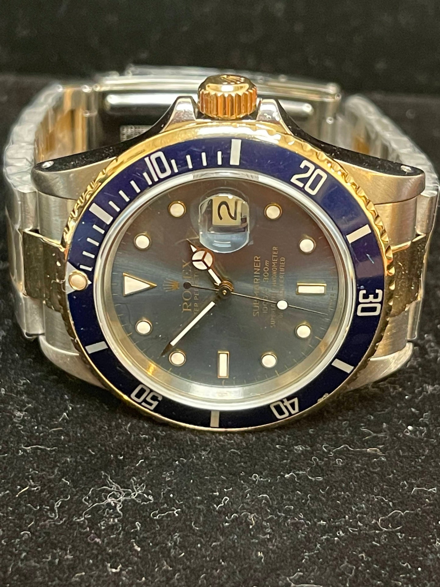 1987 Rolex Submariner 16803 Ghost Blue Spider Dial TT Oyster With Papers 40mm