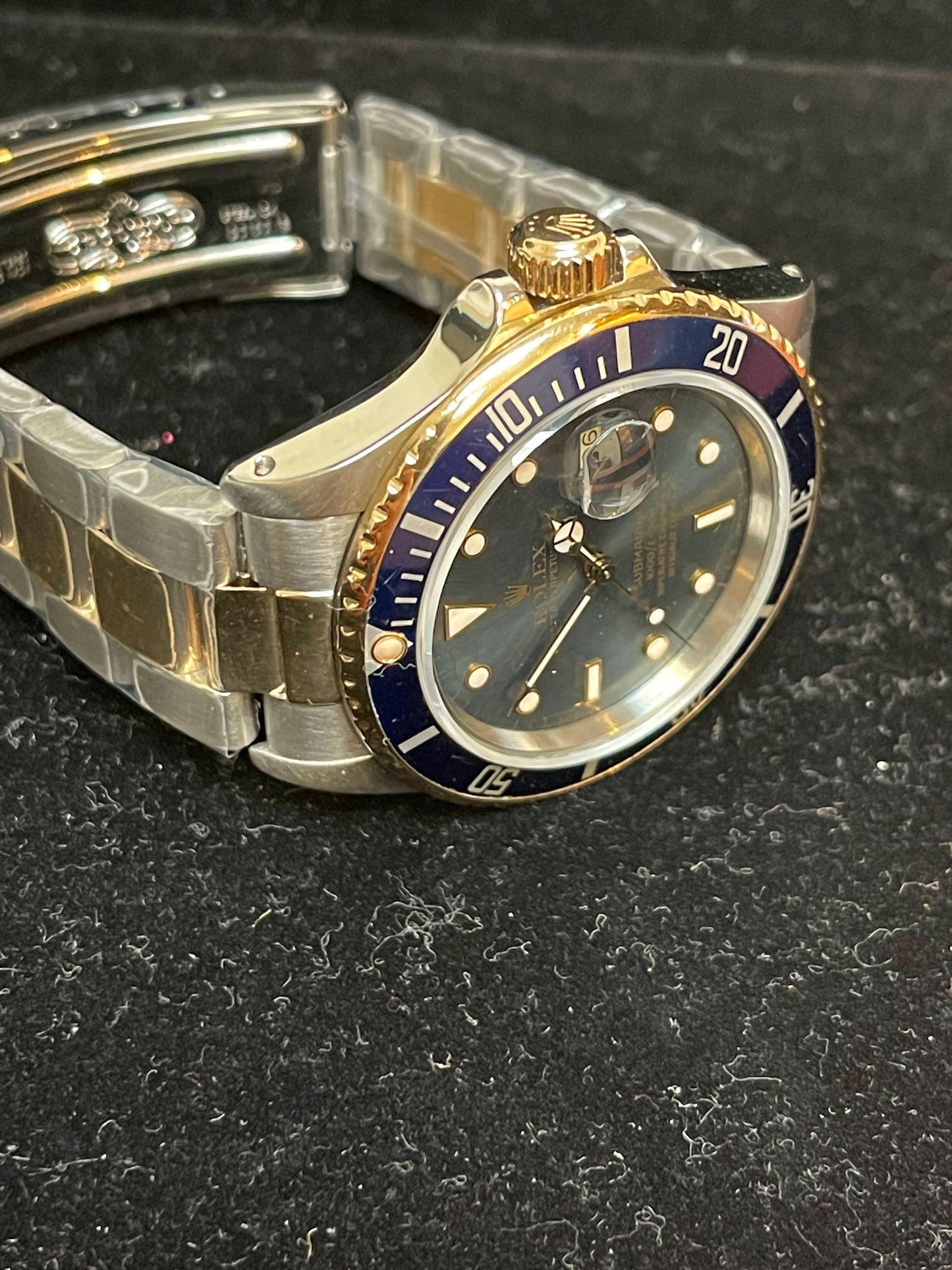 1987 Rolex Submariner 16803 Ghost Blue Spider Dial TT Oyster With Papers 40mm