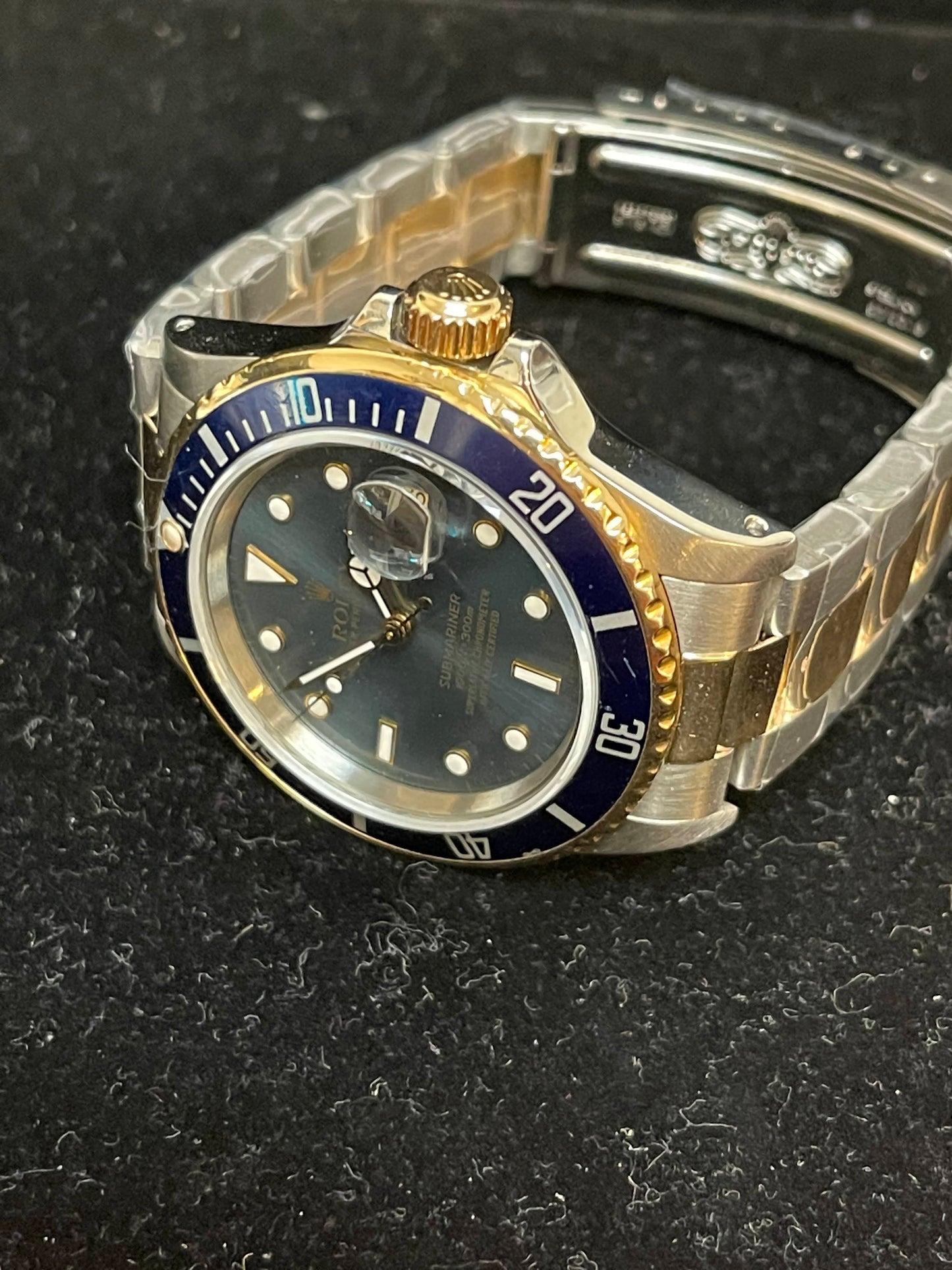 1987 Rolex Submariner 16803 Ghost Blue Spider Dial TT Oyster With Papers 40mm