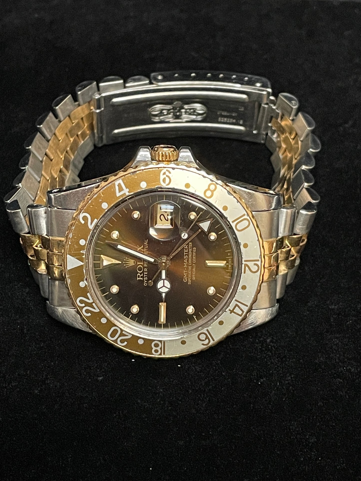 1984 Rolex GMT-Master Rootbeer 16753 Brown Nipple Dial TT Jubilee No Papers 40mm