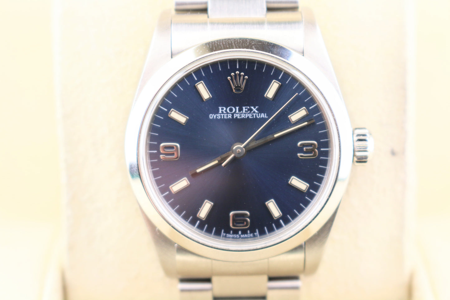 1997 Rolex Ladies Oyster Perpetual 67480 Blue Dial SS Oyster No Papers 31mm