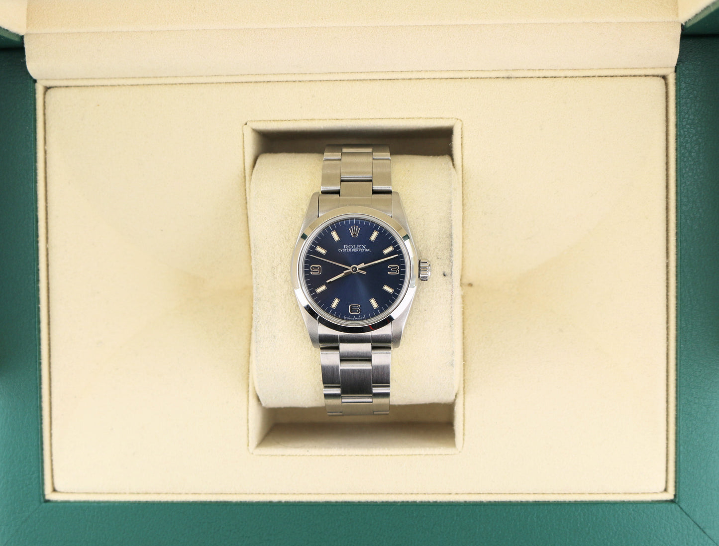 1997 Rolex Ladies Oyster Perpetual 67480 Blue Dial SS Oyster No Papers 31mm