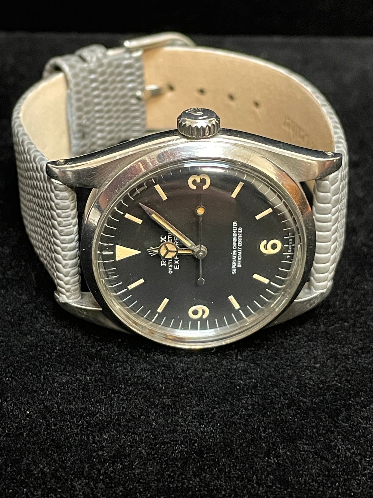 1955 Rolex Explorer 6610 Black Dial Leather Strap No Papers 36mm