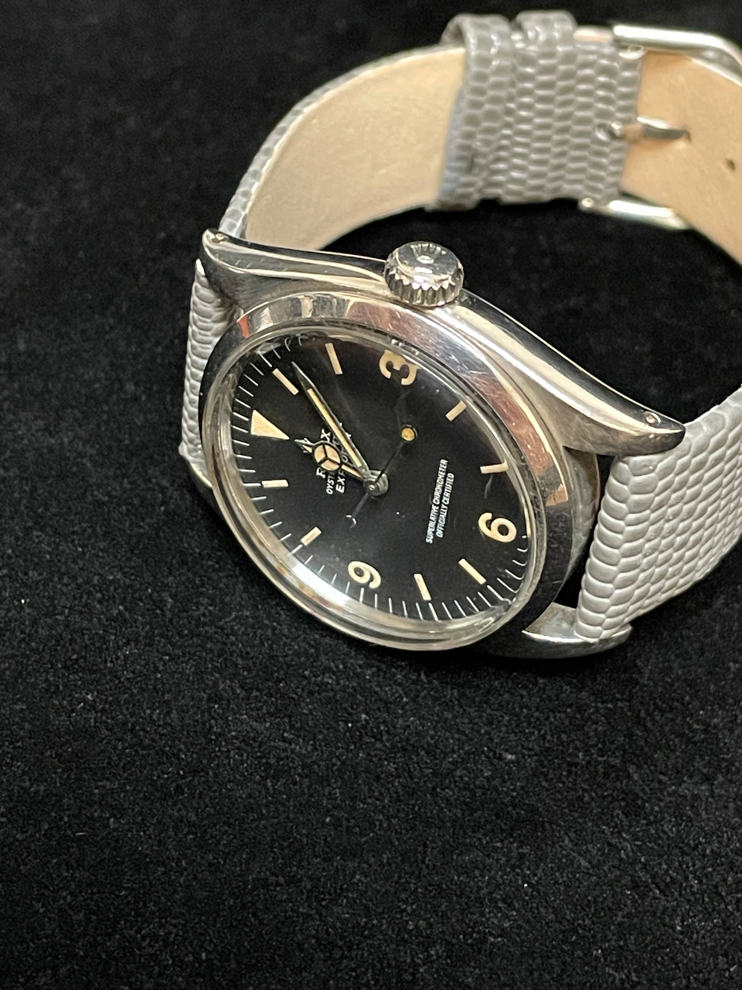1955 Rolex Explorer 6610 Black Dial Leather Strap No Papers 36mm