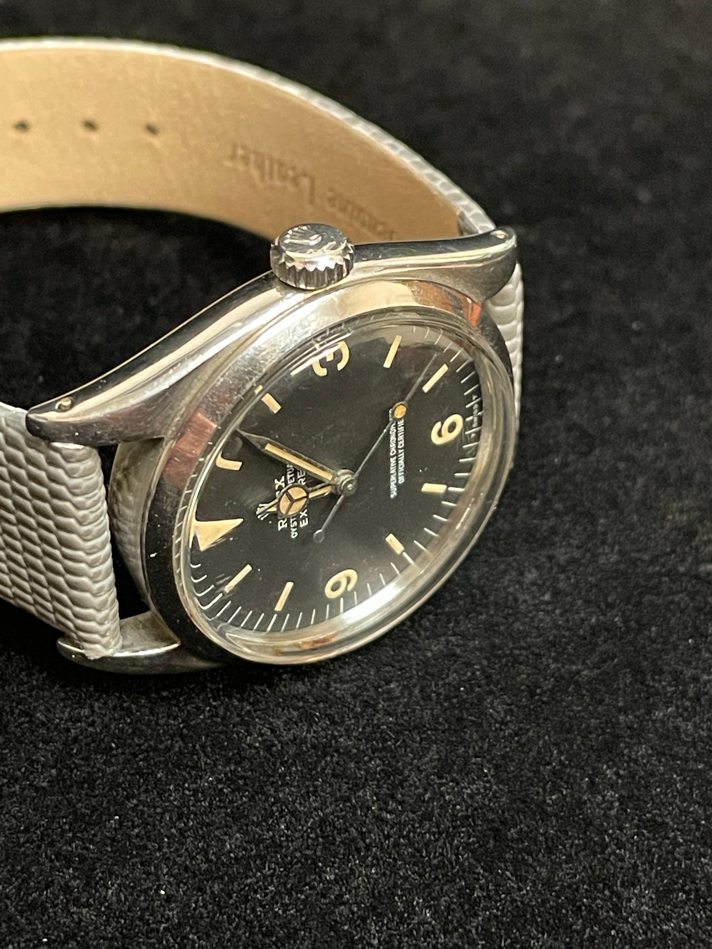 1955 Rolex Explorer 6610 Black Dial Leather Strap No Papers 36mm