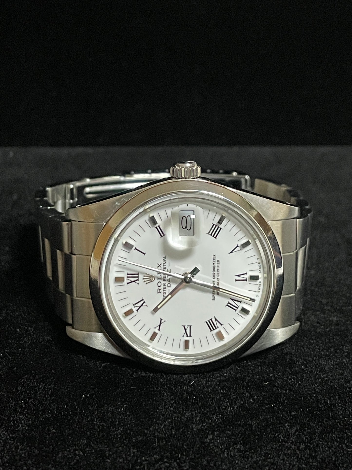 1988 Rolex Date 15000 White Roman Dial SS Oyster No Papers 34mm