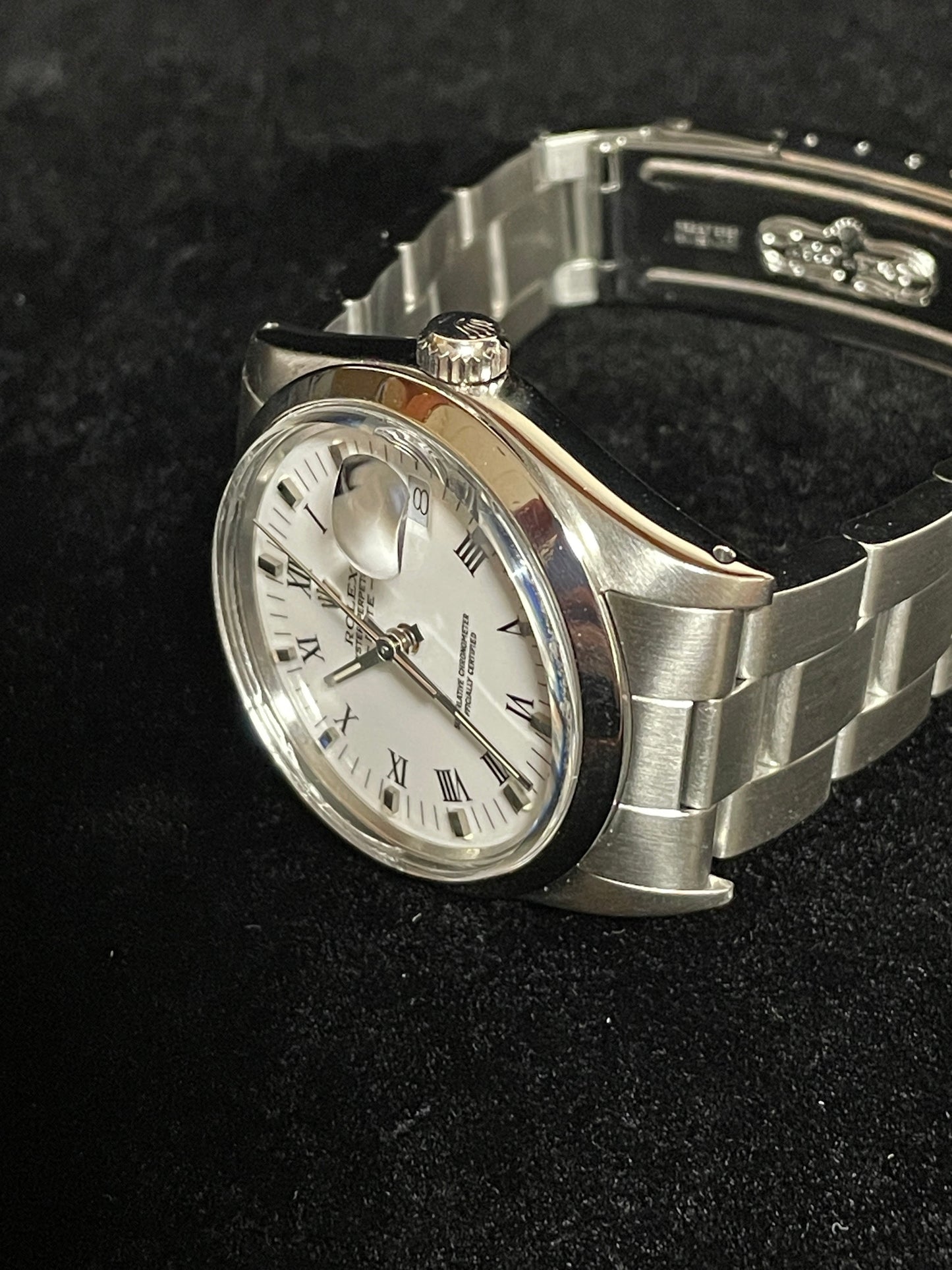 1988 Rolex Date 15000 White Roman Dial SS Oyster No Papers 34mm