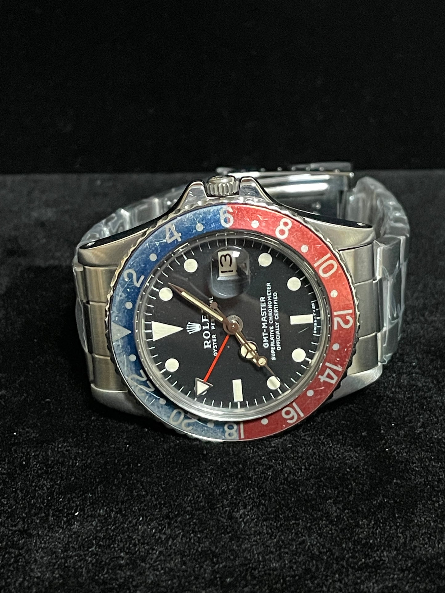 1969 Vintage Rolex GMT-Master Pepsi 1675 Black MK2 Matte Dial SS Oyster 40mm
