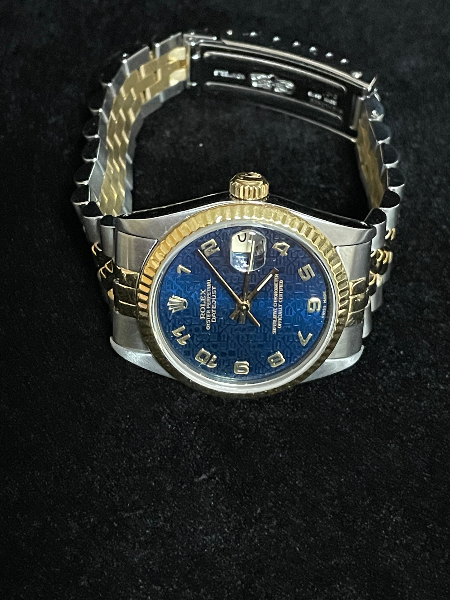 1985 Rolex Datejust Midsize 68273 Blue Arabic Dial TT 18kt Jubilee No Paper 31mm