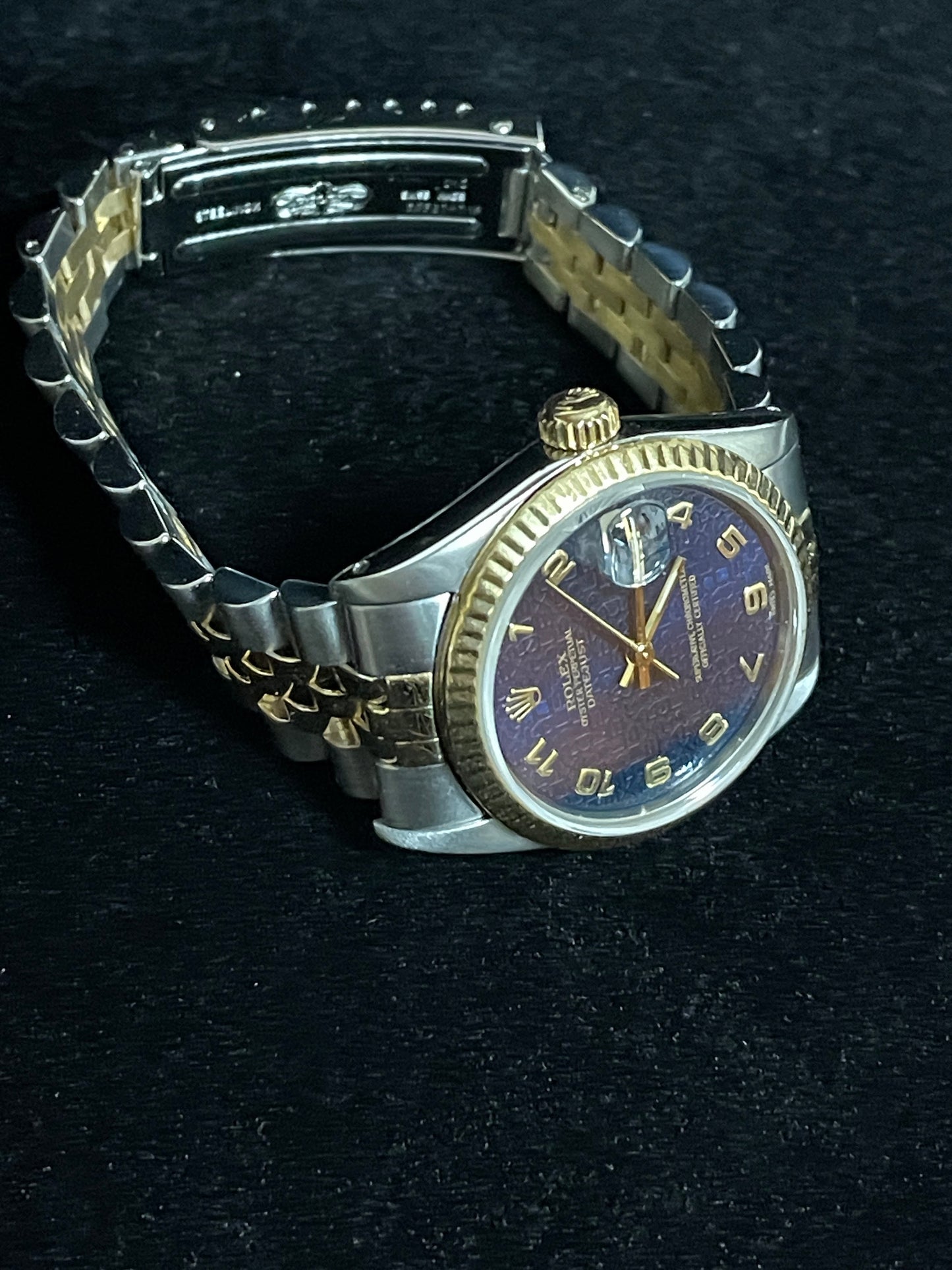 1985 Rolex Datejust Midsize 68273 Blue Arabic Dial TT 18kt Jubilee No Paper 31mm