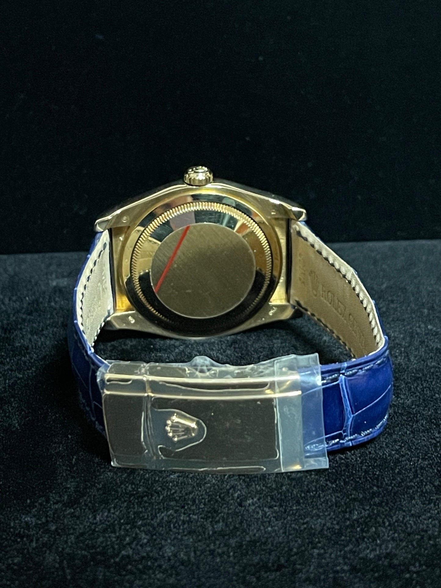 2006 Rolex Datejust 116138 White Dial Blue Leather Strap 18kt YG No Papers 36mm
