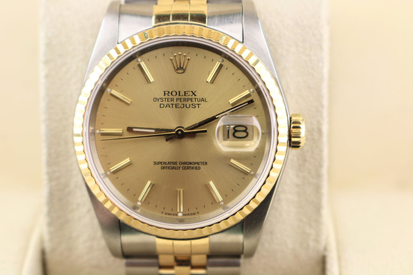 1988 Rolex Datejust 16233 Champagne Dial TT 18kt Jubilee No Papers 36mm