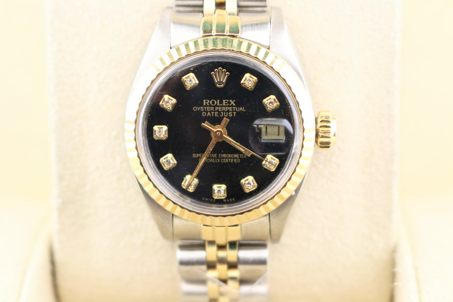Rolex Ladies Datejust 6917 Black Diamond Dial TT Jubilee No Papers 26mm