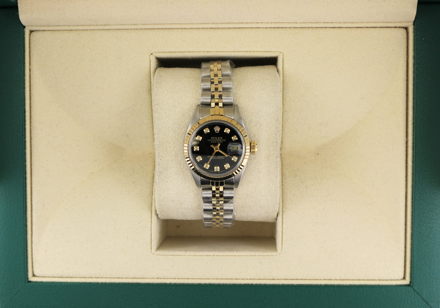 Rolex Ladies Datejust 6917 Black Diamond Dial TT Jubilee No Papers 26mm