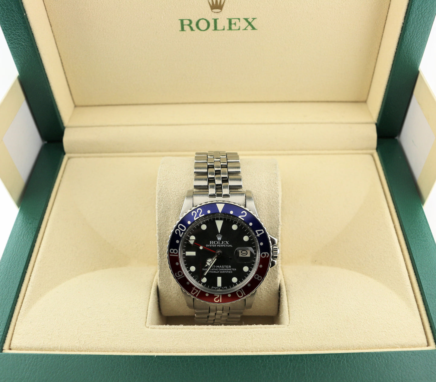 1971 Rolex GMT-Master Pepsi 1675 Black Dial SS Jubilee No Papers 40mm