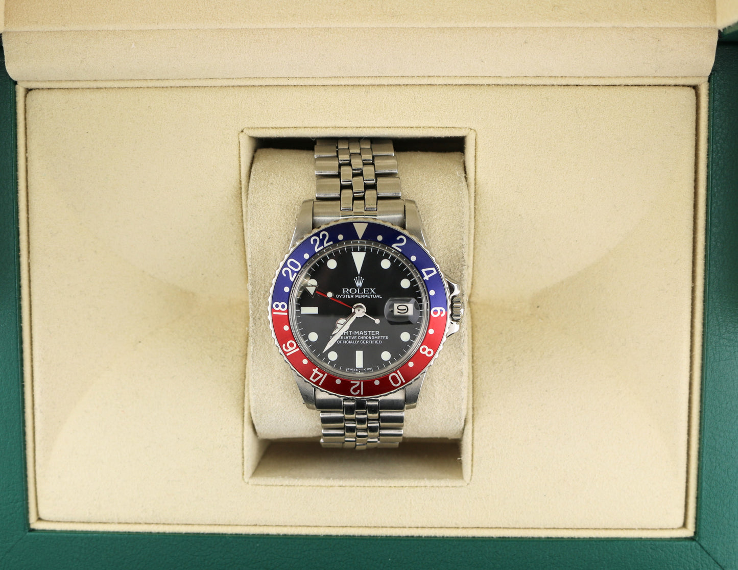 1971 Rolex GMT-Master Pepsi 1675 Black Dial SS Jubilee No Papers 40mm