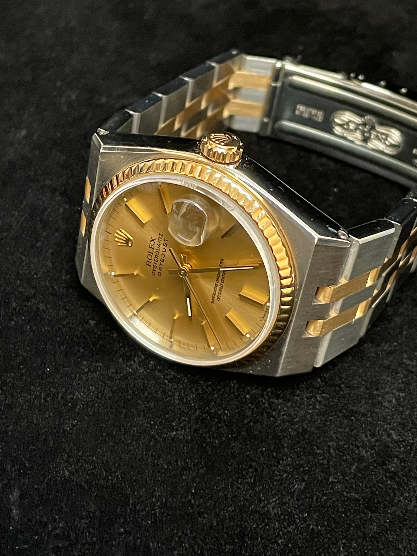 1994 Rolex Datejust 17013 Champagne Dial TT OysterQuartz W/ Papers + Books 36mm
