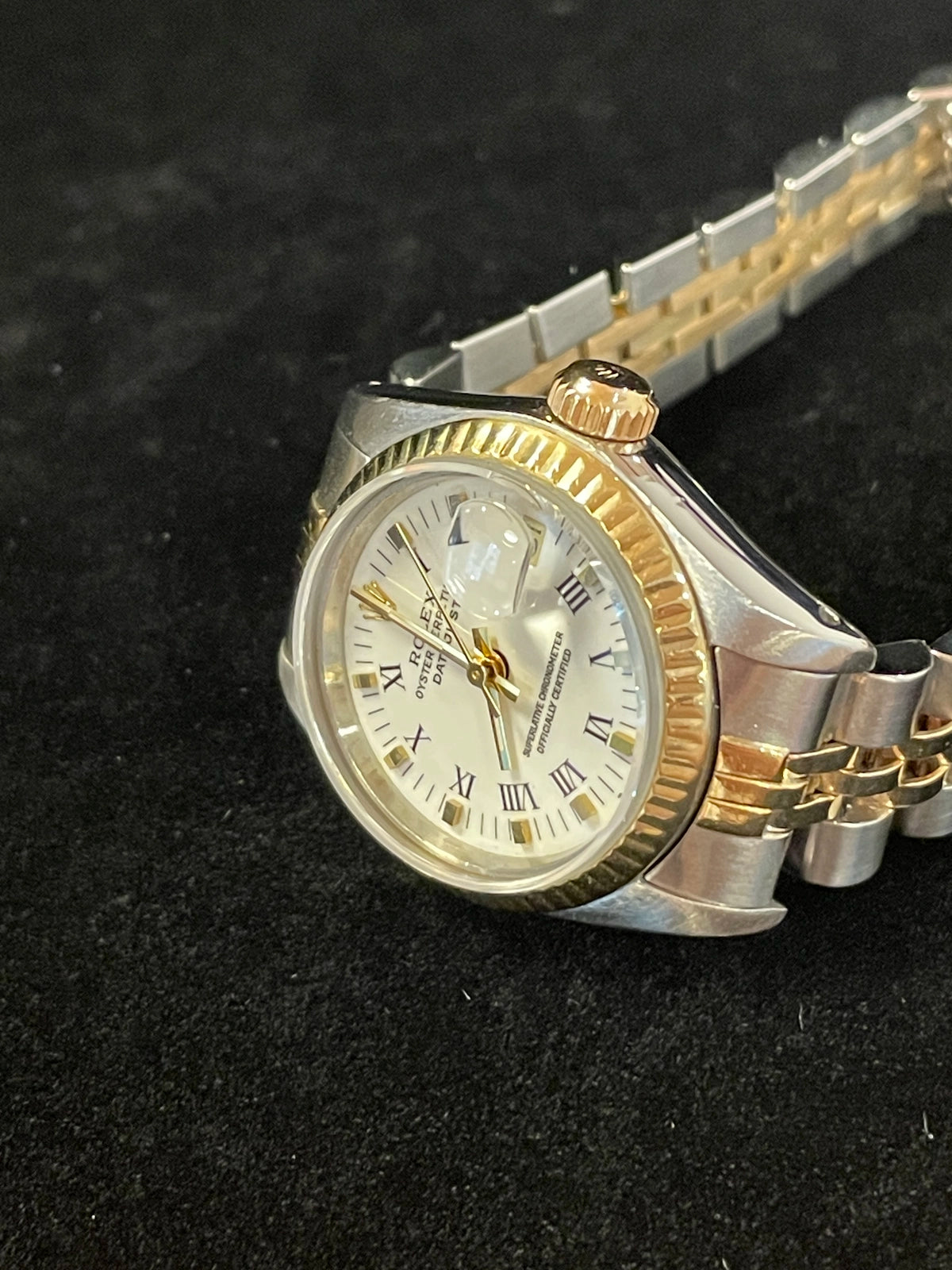 1986 Rolex Ladies Datejust 69173 White Roman Dial TT Jubilee No Papers 26mm