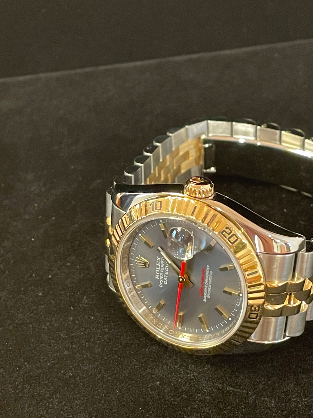 2004 Rolex Datejust Turnograph 116263 Grey Stick Dial TT Jubilee With Paper 36mm