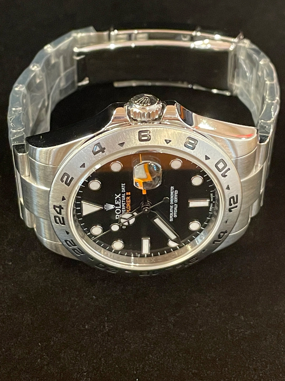 2014 Rolex Explorer II 216570 Black Dial SS Oyster With Papers 42mm