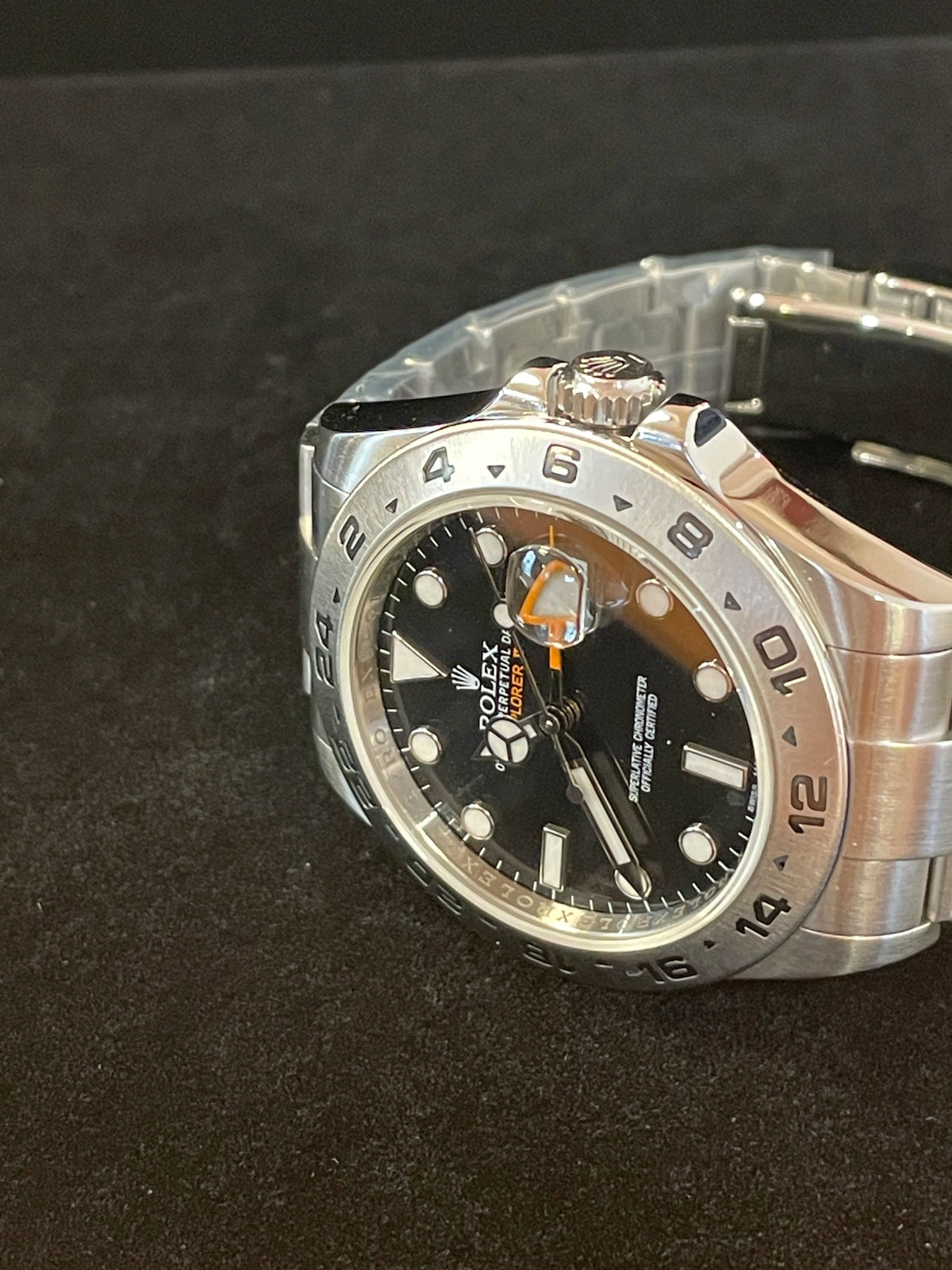 2014 Rolex Explorer II 216570 Black Dial SS Oyster With Papers 42mm