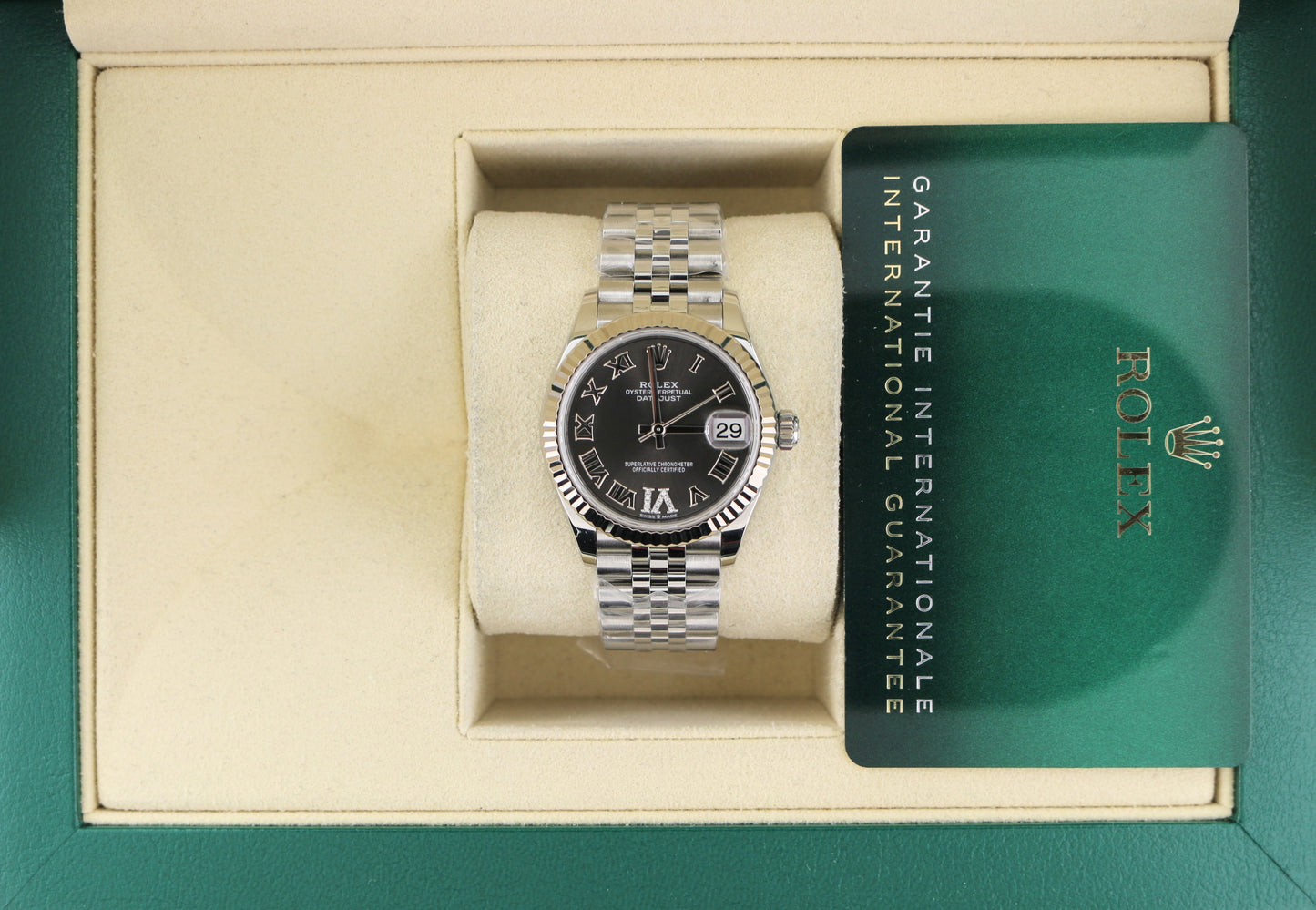 2020 Rolex Datejust 278274 Rhodium Diamond VI Dial SS Jubilee W Papers 31mm