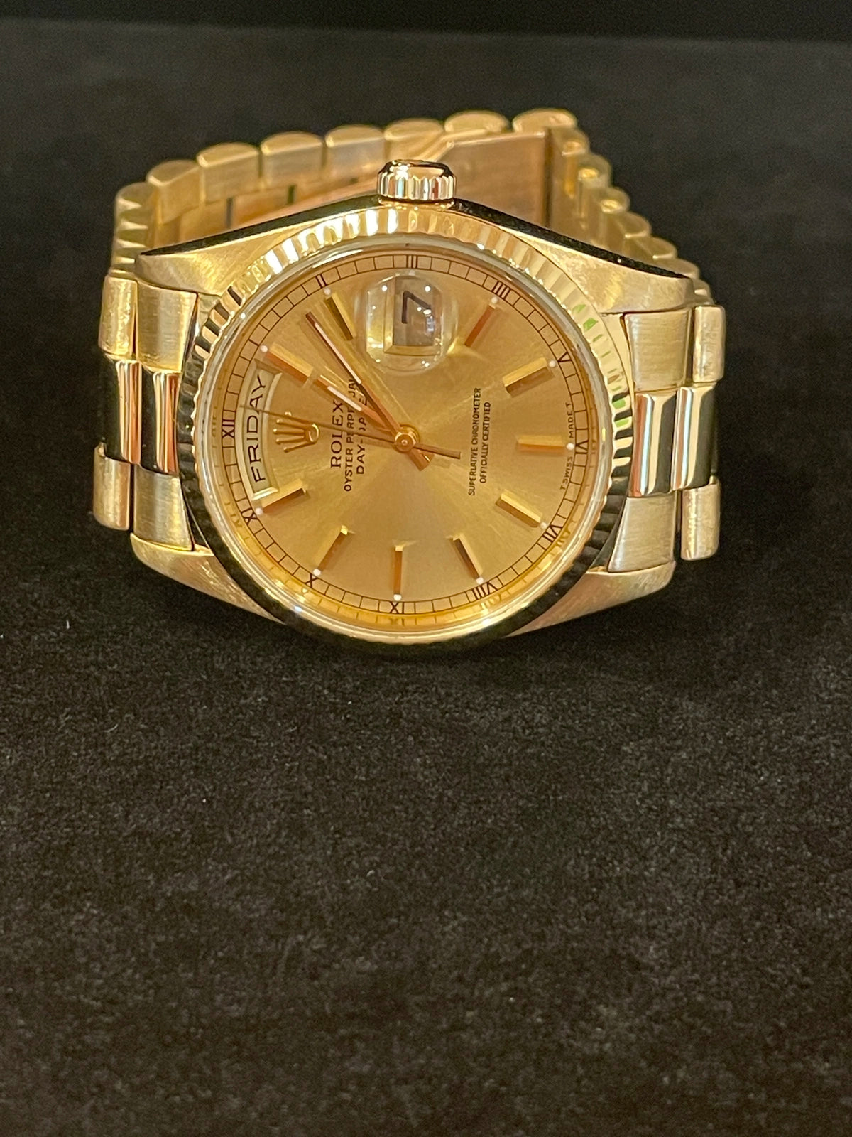 1989 Rolex Day-Date 18238 Champagne Dial 18kt President With Papers 36mm