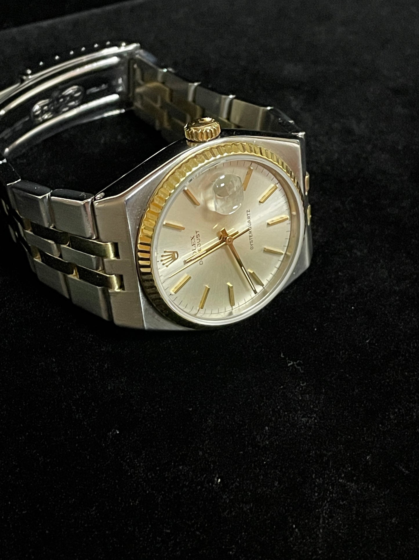 1978 Rolex Datejust Oysterquartz 17013 Silver Dial TT 18kt No Papers 36mm