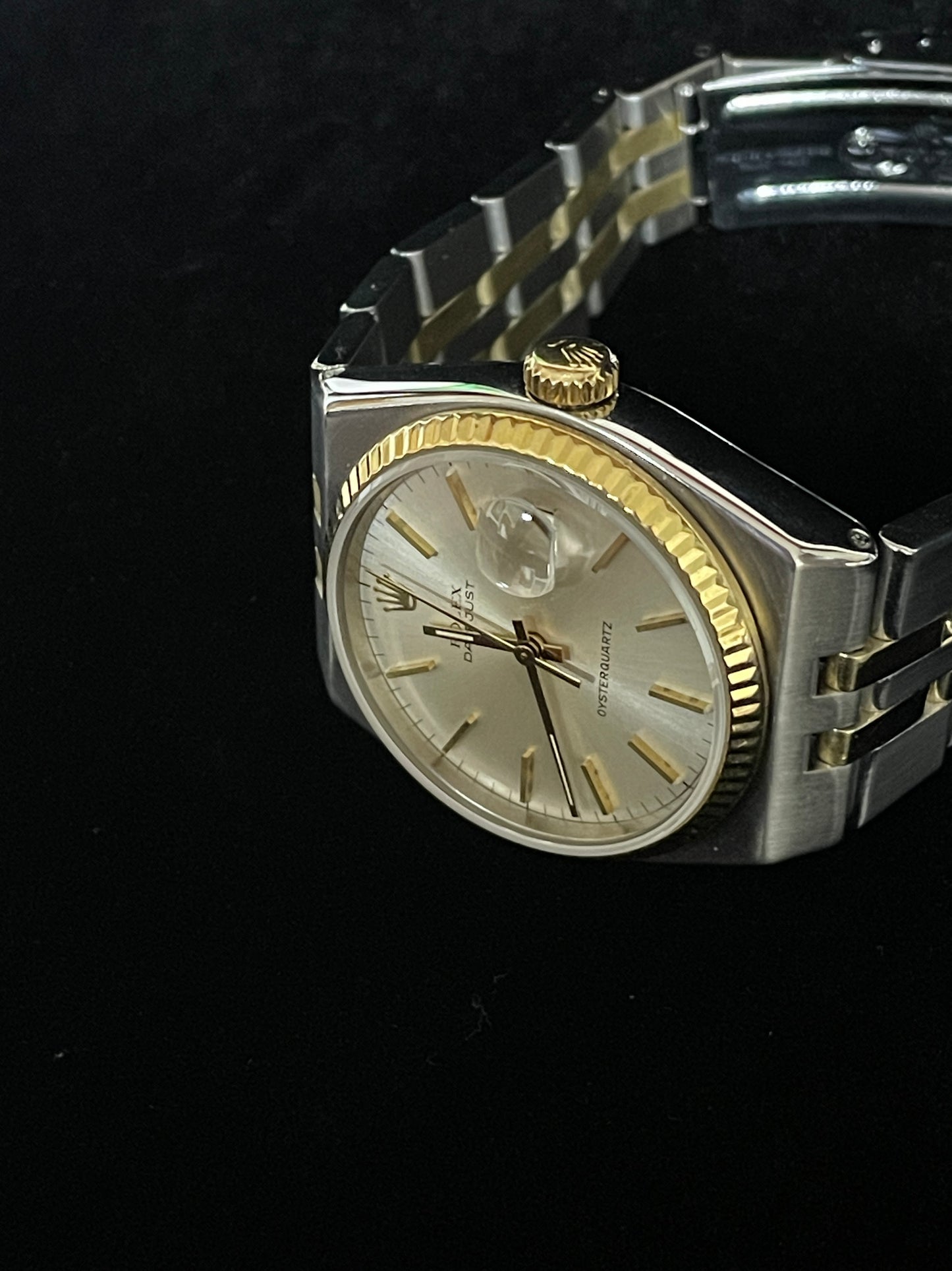 1978 Rolex Datejust Oysterquartz 17013 Silver Dial TT 18kt No Papers 36mm