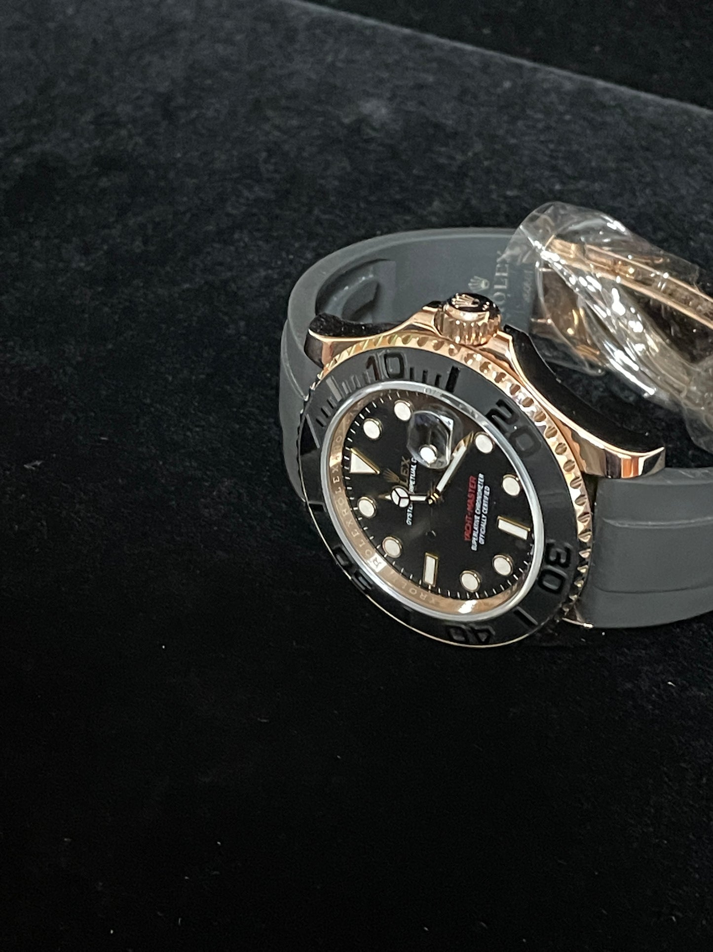 2021 Rolex Yacht-Master 126655 Black Dial RG 18kt OysterFlex With Papers 40mm