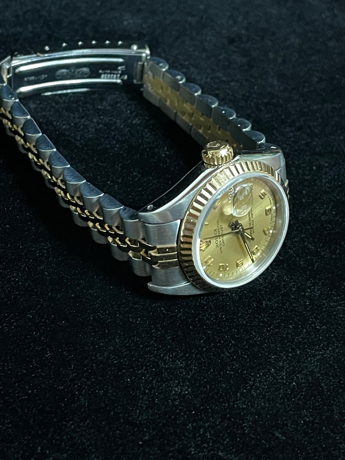 1986 Rolex Lady Datejust 69173 Champagne Arabic Dial TT 18kt Jubilee Papers 26mm