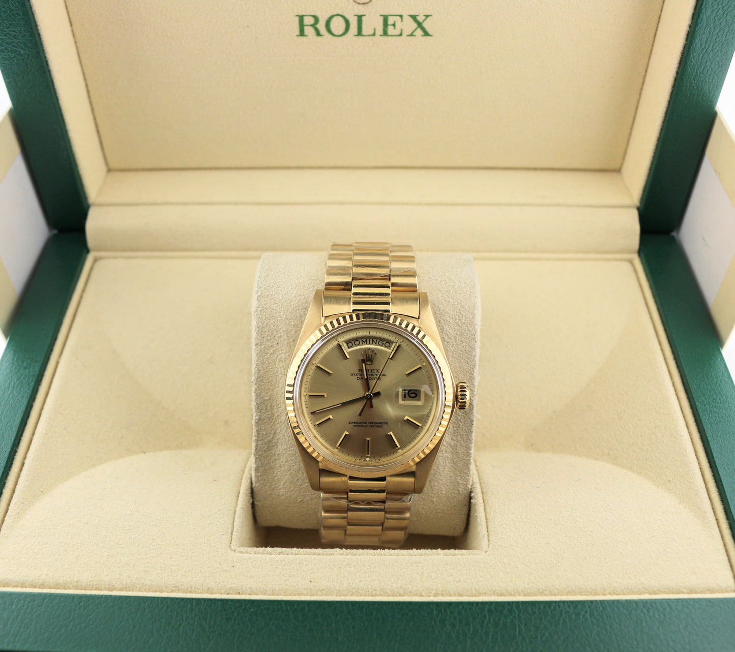 1972 Rolex Day-Date 1803 Champ Sigma Dial 18kt Spanish President No Papers 36mm