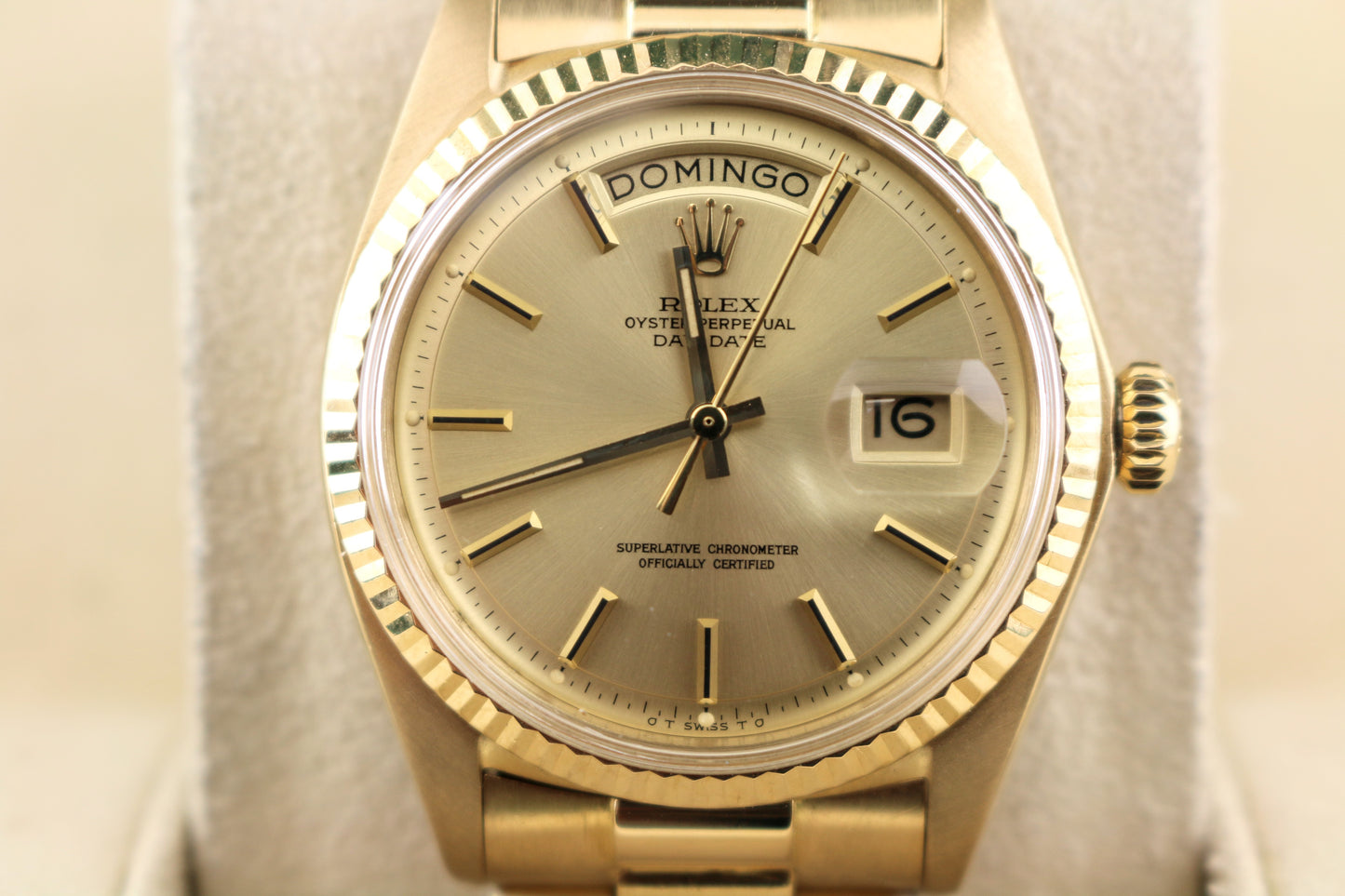 1972 Rolex Day-Date 1803 Champ Sigma Dial 18kt Spanish President No Papers 36mm