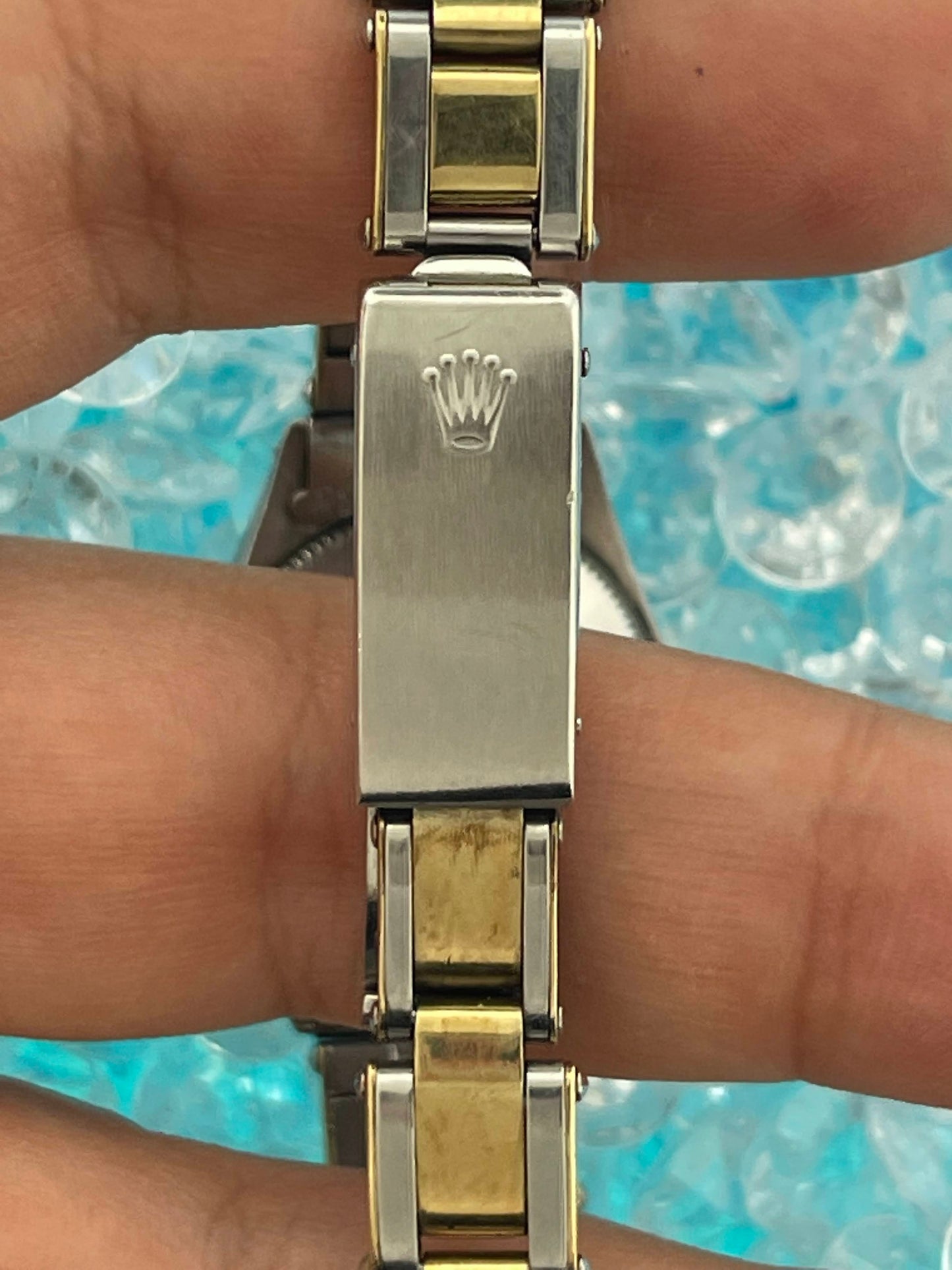 1970 Rolex Date 6517 Silver Tapestry Oyster Two Tone No Papers 26mm