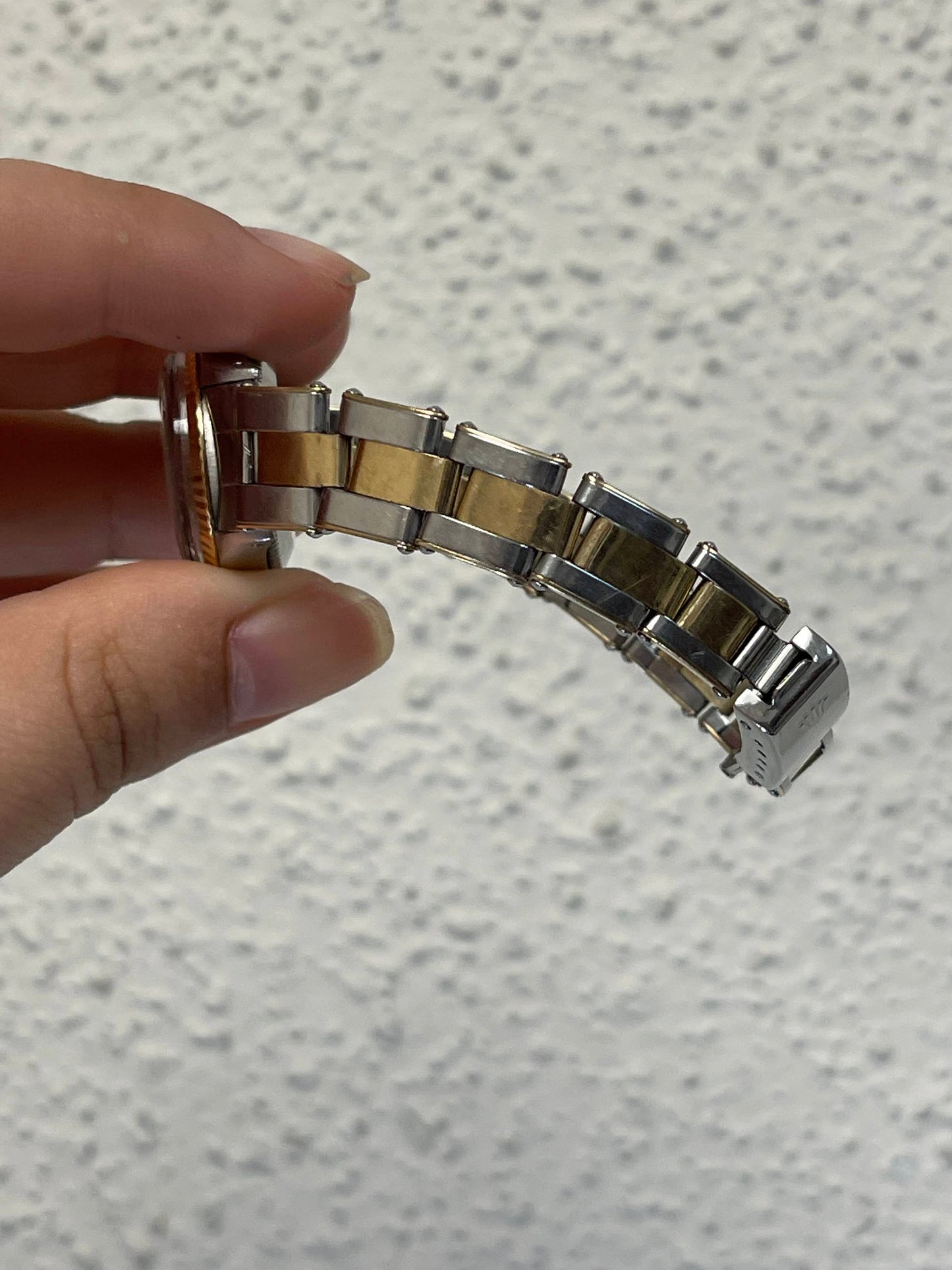 1970 Rolex Date 6517 Silver Tapestry Oyster Two Tone No Papers 26mm