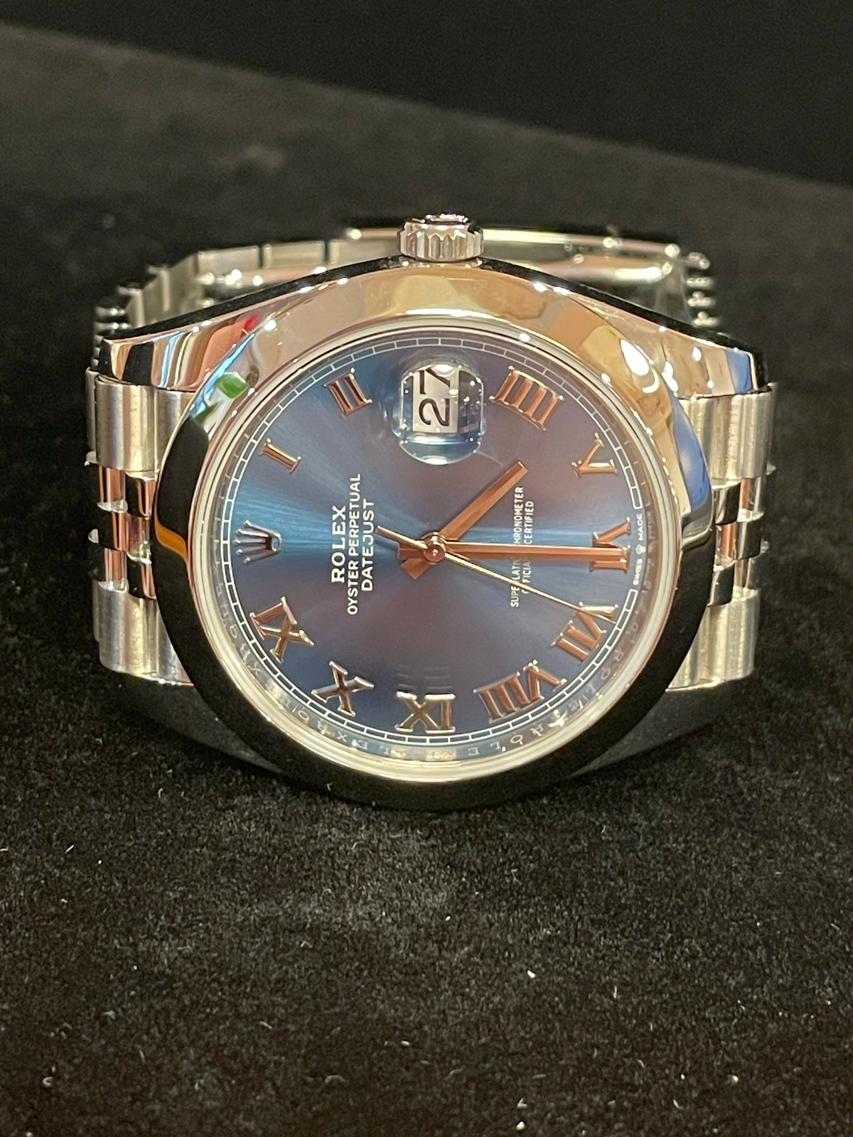2020 Rolex Datejust 126300 Blue Roman Dial SS Jubilee With Papers 41mm